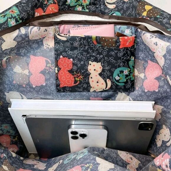 Colorful Cat Print Tote Bag - Picture 6 of 10